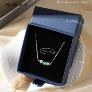 Green aventurine 925 silver plated bracelet [boxed]