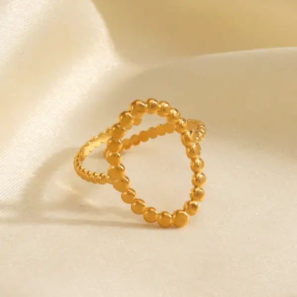 Wholesale Ion Plating (IP) 18K Gold Plated Oval 304 Stainless Steel IG Style Waterproof Non Tarnish Open Rings