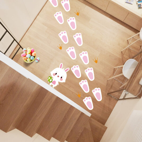 Wholesale  Border Easter St.Patrick's Day Irish Festival Bunny Footprints Floor Green Sticker