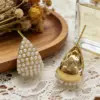 Wholesale Gold-Plated Copper S925 Silver Ear Stud Earrings Shell Pearl Vintage French Crescent Stud Earrings Three-Dimensional Geometric Artificial Pearl Artificial Diamond Suitable For Women