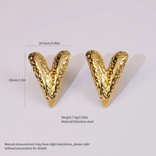 Wholesale 1 Pair Simple Style Classic Style Heart Shape 304 Stainless Steel Imitation Gold Electroplating Ear Studs