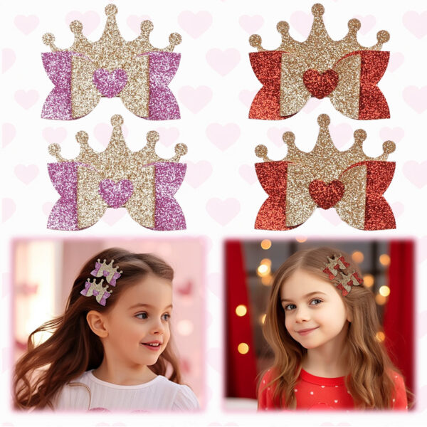 oly-c781883364c7ca6154ede35a00dc387b Wholesale Valentine's Day Children's Hair Accessories Love Crown Shiny Hair Accessories Girls Hair Accessories Children's Hair Clip