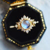 oly-c78daeb203458bc399362135dbf6f83f Wholesale Double Moon Goddess Moonstone Diamond Ring Valentine's Day Moonstone Ring