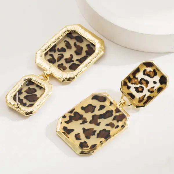Wholesale 1 Pair Casual Elegant Classic Style Pentagram American Flag Leopard Inlay Alloy Rhinestones Drop Earrings