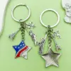 Wholesale Independence Day Flag Heart Star American European Style Keychain Earring Pendant Alloy Crafted Festive Fashion Accessory