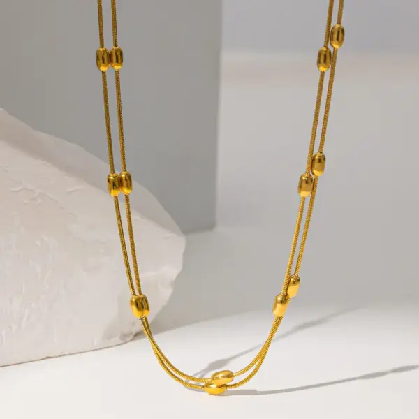 oly-c7ac7c8c33d1679324edf169cf2a1f5c Wholesale PVD Coated Real Gold Plated Solid Color 304 Stainless Steel Simple Style Waterproof Non Tarnish Bracelets Necklace