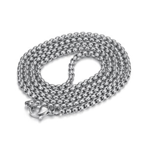 3.0*60cm steel color square pearl chain
