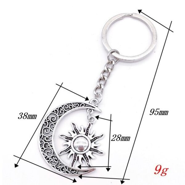oly-c7b3af0b03b6b75955ce42db9d2486c4 Wholesale Five-Pointed Star Sun and Moon Pendant Retro Moon Combination Keychain Pendant