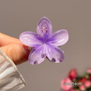 17#Small plumeria clip-purple 4cm