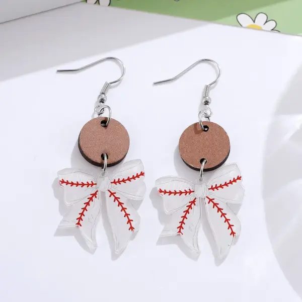 oly-c7c20705747184d04f2b0c061a5c529d Wholesale Retro Multicolor Acrylic Bow Tie Drop Earrings For Women With 304 Stainless Steel Ear Pins