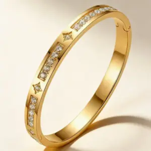 52-A-2 Gold Diamond-Embellished Bracelet