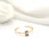 Wholesale Adjustable Copper Ring For Women With Zircon Inlay Featuring Bezel Setting In New Style