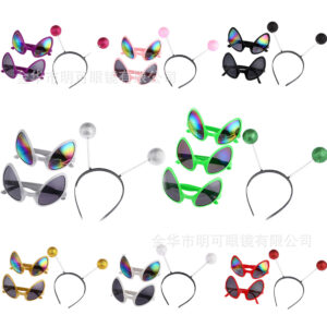 Wholesale Halloween et alien glasses green fly headband party wacky dress up supplies alien sunglasses