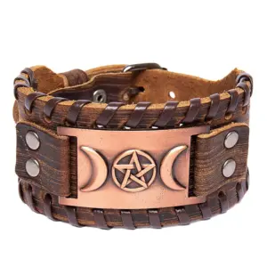 Brown Leather + Antique / Red