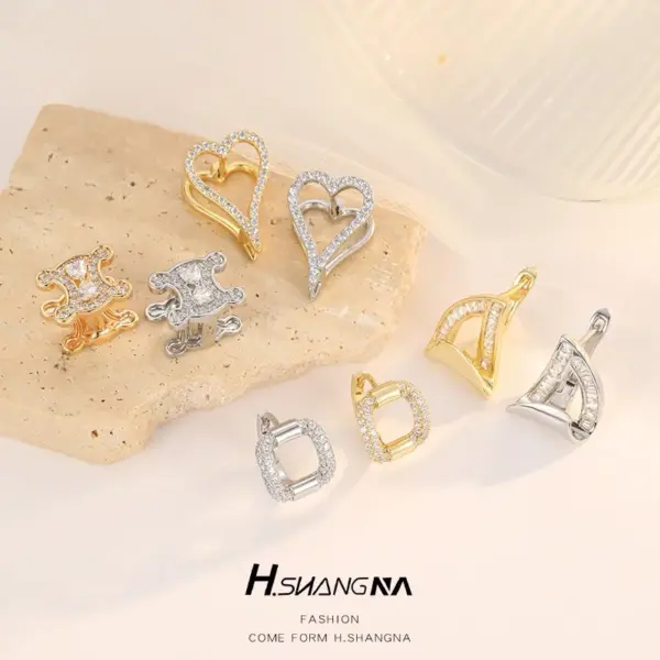 Wholesale Heart Shape Earrings For Women With Copper Ear Pins, 14K Real Gold Plated And Zircon Inlay