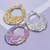 Wholesale Ion Plating (IP) Real Gold Plated 18K Gold Oval 304 Stainless Steel Basic Classic Style Waterproof Non Tarnish 304 Stainless Steel Pendant Necklace