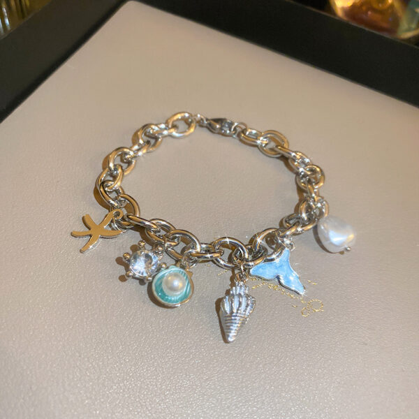 Wholesale Personalized Starfish Conch Fish Tail Shell Marine Chain Bracelet Fashion All-match High-end Temperament Adjustable Bracelet for Women