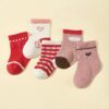 oly-c7f51fb0d04ea097196172de1eb179eb Wholesale 5 pairs of baby girl baby cute embroidered mid-tube socks Valentine's Day love four seasons short socks boneless suture worker