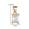 Wholesale Square Copper Pendant With 14K Real Gold Plating And Zircon Inlay In New Style