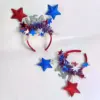 Wholesale 75th National Day USA Five-Pointed Star Headband Blue White Red Star Party Celebration Cheerleading Hair Accessories Headband