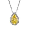 Wholesale Geometric Inlay Pendant Necklace For Women In 925 Sterling Silver With High Carbon Diamond And Platinum Plated Cable Chain