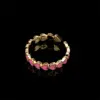 Wholesale Romantic Sweet Heart Shape Copper Enamel Plating 18k Gold Plated Open Rings