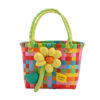 Wholesale Colorful children's portable vegetable basket women's bag artistic handmade woven bag flower cute summer seaside beach