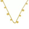 Wholesale Titanium steel tassel necklace, titanium steel gold-plated round disc clavicle chain, stackable choker.