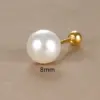 Wholesale 1 Piece Simple Style Round Plating Inlay Copper Pearl 18k Gold Plated Ear Studs