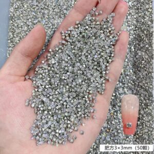 White pointed zircon with pointed bottom 3*3 big fat square / 50