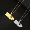 Wholesale Water Plating 18K Gold Plated Map Heart Shape 201 Stainless Steel Modern Style Simple Style 304 Stainless Steel Pendant Necklace Long Necklace