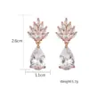 Wholesale RAKOL New Copper Inlaid AAA Grade Waterdrop Zircon Earrings Women Elegant Bride Wedding Dress Accessory Luxury Style