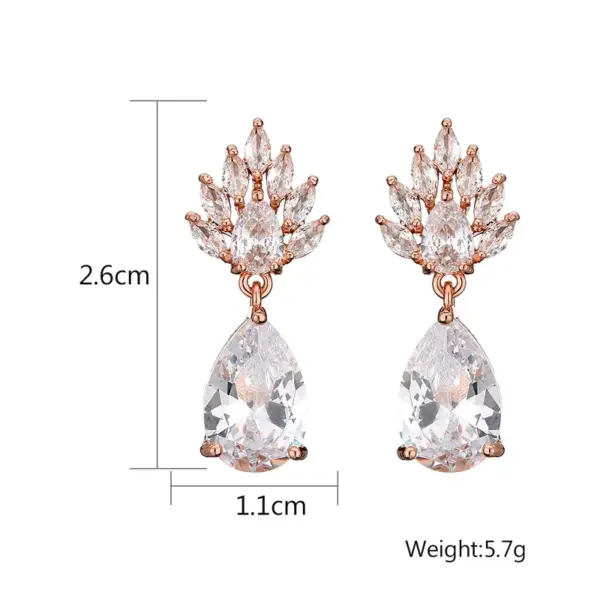 Wholesale RAKOL New Copper Inlaid AAA Grade Waterdrop Zircon Earrings Women Elegant Bride Wedding Dress Accessory Luxury Style