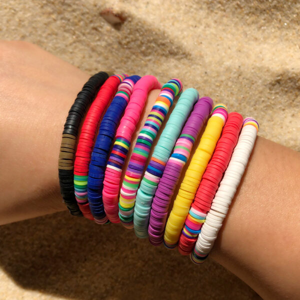 Wholesale jewelry beach style color Taylor friendship soft pottery bracelet female elastic rope bracelet