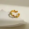 Wholesale PVD Coated Real Gold Plated C Shape 304 Stainless Steel IG Style Waterproof Non Tarnish Open Rings