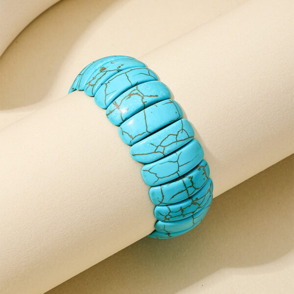 Wholesale 1 Elegant Fashion Retro Bohemian Ethnic Style Wide Texture Turquoise Women Bracelet Texture Random
