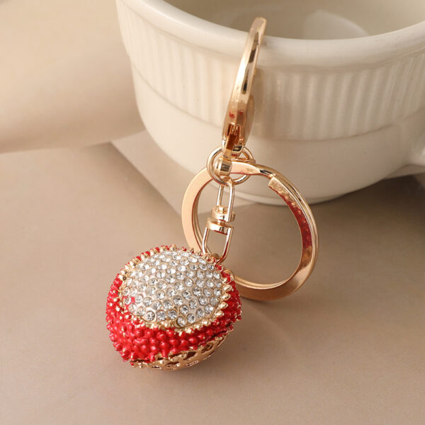 oly-c8713382ab8d2193a90a8cc9ea860857 Wholesale Diamond-encrusted lychee car keychain women's bag pendant metal key chain fruit pendant gift