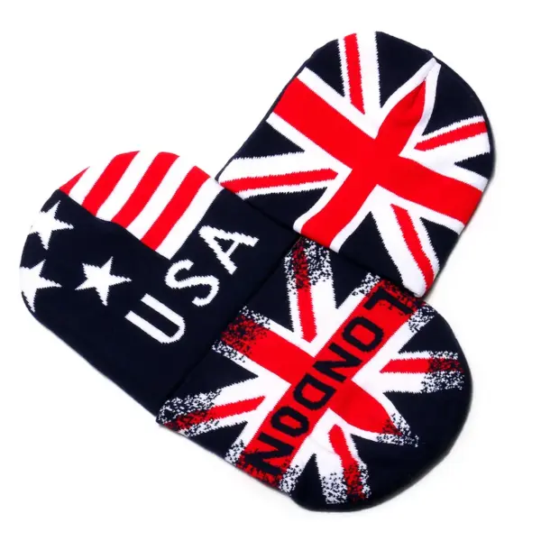 oly-c880c1181b98498475c218e59e7261fa Wholesale American Independence Day British National Day Knitted Hat Embroidered National Flag Winter Autumn Woolen Cap Fashionable Retro British Style