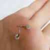 Wholesale Stainless Steel 16G Double Head Full Drill Mud Ball Ear Studs Bone Studs Piercing Decorations Geometric Pattern Unisex