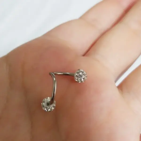 Wholesale Stainless Steel 16G Double Head Full Drill Mud Ball Ear Studs Bone Studs Piercing Decorations Geometric Pattern Unisex