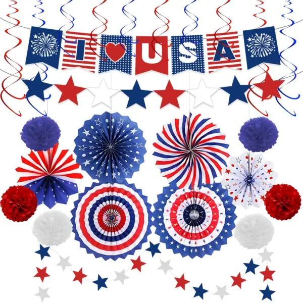 Wholesale Independence Day Party Paper Flag For Festive Tablecloth Decoration