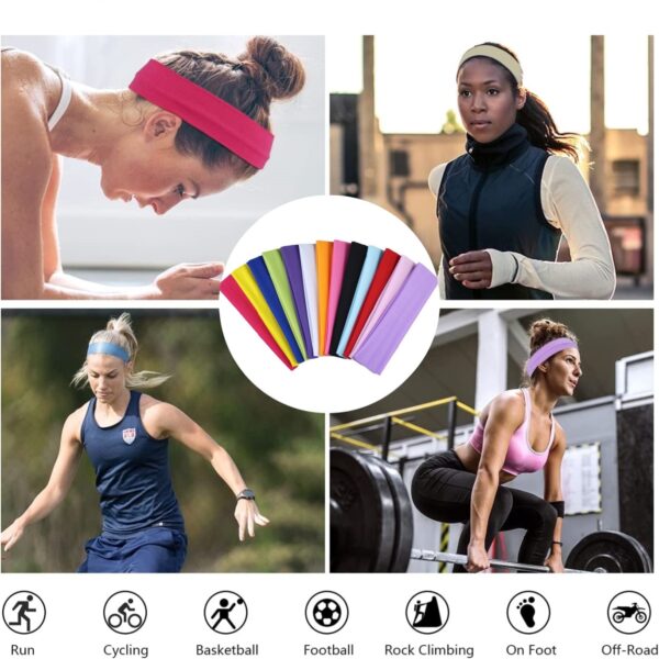 Wholesale Popular Pure Color High Elastic Headband Yoga Sports Headband Hair Accessories Sweat-Absorbent Headscarf Headband Wide-Brimmed Headband