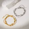 oly-c8b7ab3701d4a0d36454f5bf6d8c74d4 Wholesale PVD Coated Real Gold Plated Solid Color 304 Stainless Steel Simple Style Waterproof Non Tarnish Bracelets Necklace