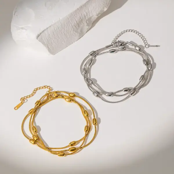 oly-c8b7ab3701d4a0d36454f5bf6d8c74d4 Wholesale PVD Coated Real Gold Plated Solid Color 304 Stainless Steel Simple Style Waterproof Non Tarnish Bracelets Necklace