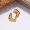 Wholesale Waterproof Non Tarnish Leaves Stud Earrings For Women In 201 Stainless Steel With Real Gold Plated PVD Coating And 0.03µm Thickness