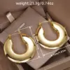 Wholesale Three-dimensional Geometric Earrings For Women In Copper With KC Golden Water Plating And 0.03µm Thick Coating