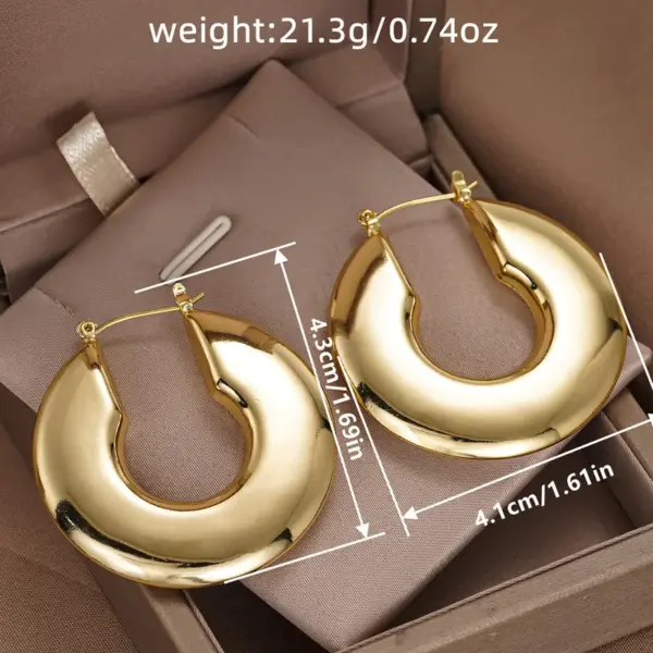 Wholesale Three-dimensional Geometric Earrings For Women In Copper With KC Golden Water Plating And 0.03µm Thick Coating