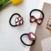Wholesale Red Bow Acetic Acid Grab Clip High-grade Shark Clip Tanabata Valentine's Day French Fashion Back Head Hairpin for Women