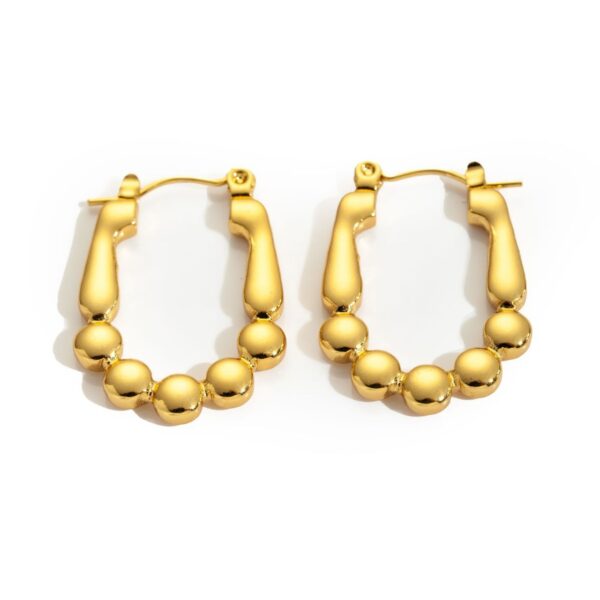 oly-c8d4d35dbddc7aef54731d93a41e5a58 Wholesale trend metallic titanium steel geometric smooth irregular grain earrings female retro versatile stainless steel