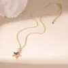 Wholesale Waterproof Non Tarnish Cross Necklace For Women In Electroplated Copper With Stone-Free Inlay And O-Link Chain